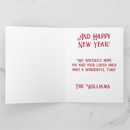 Vrolijk Kerstmis Mod Retro Bedankkaart (Binnen)