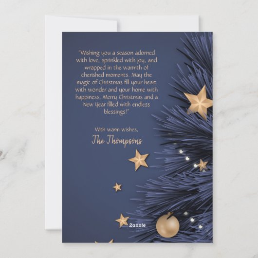 Vrolijk Kerstmis modern 1 familie foto schattig ee Feestdagenkaart (Achterkant)