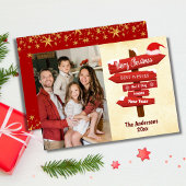 Vrolijk Kerstmis modern 1 familie foto schattig ee Feestdagenkaart