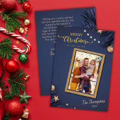 Vrolijk Kerstmis modern 1 familie foto schattig ee Feestdagenkaart