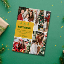 Vrolijk Kerstmis modern 4 familie foto schattig ee