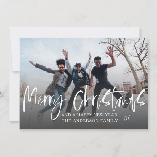 Vrolijk Kerstmis Modern 6 Foto Feestdagenkaart (Voorkant)