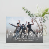 Vrolijk Kerstmis Modern 6 Foto Feestdagenkaart (Staand voorkant)