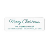 Vrolijk Kerstmis Modern Aangepast Retouradres Etiket (Voorkant)