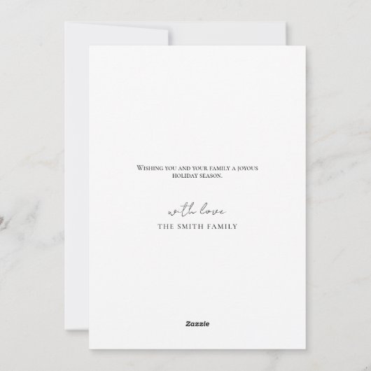 Vrolijk Kerstmis Modern Boho rustieke krans foto Feestdagenkaart (Achterkant)