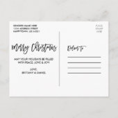 Vrolijk Kerstmis Modern Borstel Script Foto Briefkaart (Achterkant)