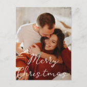 Vrolijk Kerstmis Modern chique script foto Feestdagenkaart (Voorkant)