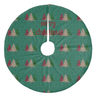 Vrolijk Kerstmis Modern & Elegant Fleece Kerstboom Rok