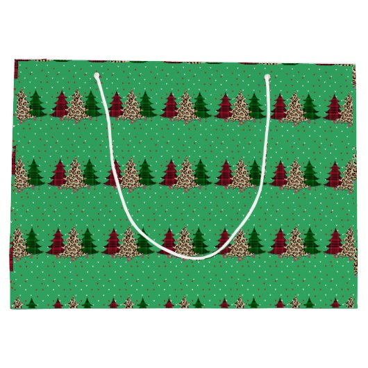 Vrolijk Kerstmis Modern & Elegant Groot Cadeauzakje (Achterkant)