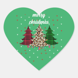 Vrolijk Kerstmis Modern & Elegant Hart Sticker