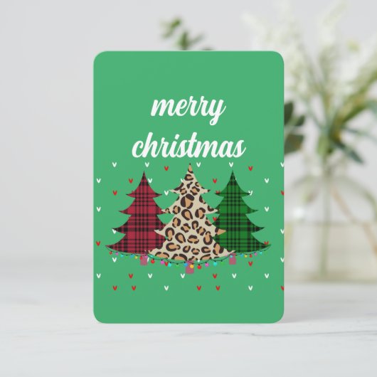 Vrolijk Kerstmis Modern & Elegant Kaart (Staand voorkant)