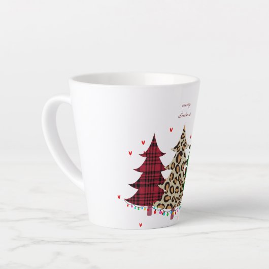 Vrolijk Kerstmis Modern & Elegant Latte Mok (Linkerhoek)