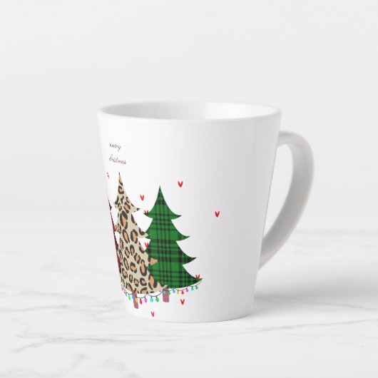 Vrolijk Kerstmis Modern & Elegant Latte Mok (Rechterhoek)