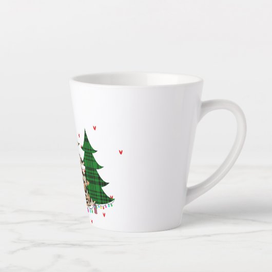 Vrolijk Kerstmis Modern & Elegant Latte Mok (Rechts)