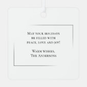 Vrolijk Kerstmis Modern Elegant Minimaal Stijlvol Metalen Ornament (Achterkant)