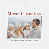 Vrolijk Kerstmis Modern Elegant Minimaal Stijlvol Metalen Ornament (Voorkant)