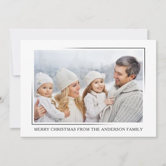 Vrolijk Kerstmis Modern Elegant Minimalistische Fo Feestdagenkaart (Voorkant)