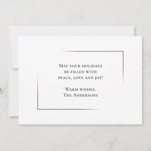 Vrolijk Kerstmis Modern Elegant Minimalistische Fo Feestdagenkaart (Achterkant)