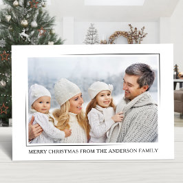 Vrolijk Kerstmis Modern Elegant Minimalistische Fo Feestdagenkaart