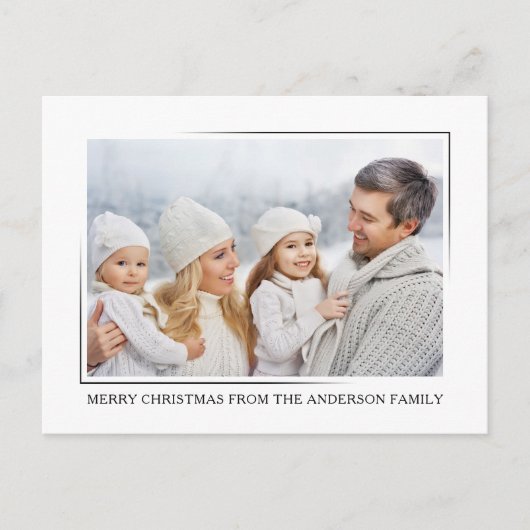 Vrolijk Kerstmis Modern Elegant Minimalistische Fo Feestdagenkaart (Voorkant)