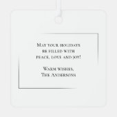 Vrolijk Kerstmis Modern Elegant Minimalistische Fo Metalen Ornament (Achterkant)