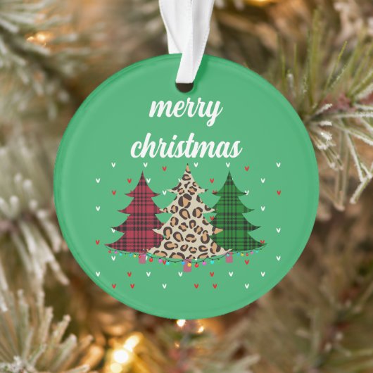 Vrolijk Kerstmis Modern & Elegant Ornament (Boom)