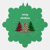 Vrolijk Kerstmis Modern & Elegant Ornament Kaart (Achterkant)