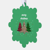 Vrolijk Kerstmis Modern & Elegant Ornament Kaart (Links)