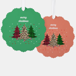 Vrolijk Kerstmis Modern & Elegant Ornament Kaart