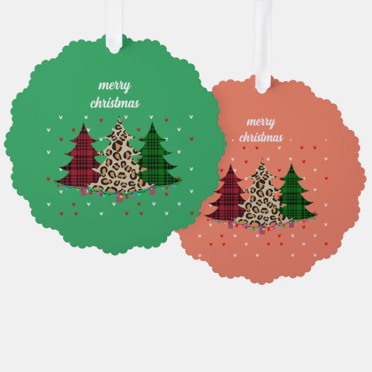 Vrolijk Kerstmis Modern & Elegant Ornament Kaart (Voorkant / Achterkant)