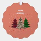 Vrolijk Kerstmis Modern & Elegant Ornament Kaart (Achterkant)