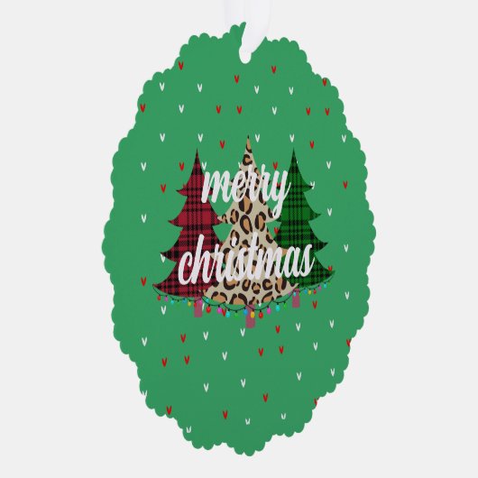 Vrolijk Kerstmis Modern & Elegant Ornament Kaart (Rechts)