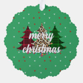 Vrolijk Kerstmis Modern & Elegant Ornament Kaart (Achterkant)