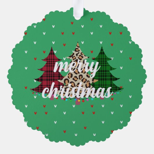 Vrolijk Kerstmis Modern & Elegant Ornament Kaart (Achterkant)