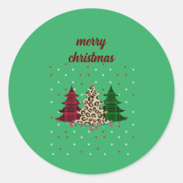 Vrolijk Kerstmis Modern & Elegant Ronde Sticker