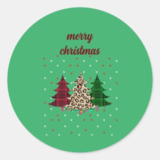 Vrolijk Kerstmis Modern & Elegant Ronde Sticker (Voorkant)