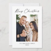 Vrolijk Kerstmis Modern Elegant Stijlvolle Foto Feestdagenkaart (Voorkant)