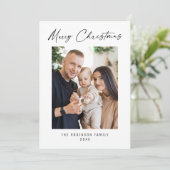 Vrolijk Kerstmis Modern Elegant Stijlvolle Foto Feestdagenkaart (Staand voorkant)