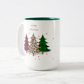 Vrolijk Kerstmis Modern & Elegant Tweekleurige Koffiemok (Voorkant links)