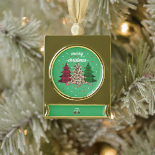 Vrolijk Kerstmis Modern & Elegant Verguld Banner Ornament