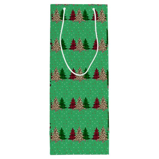 Vrolijk Kerstmis Modern & Elegant Wijn Cadeautas (Achterkant)