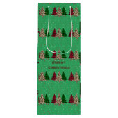 Vrolijk Kerstmis Modern & Elegant Wijn Cadeautas (Voorkant)