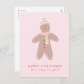 Vrolijk Kerstmis Modern Gingerbread Man Feestdagenkaart (Voorkant / Achterkant)