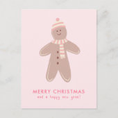 Vrolijk Kerstmis Modern Gingerbread Man Feestdagenkaart (Voorkant)