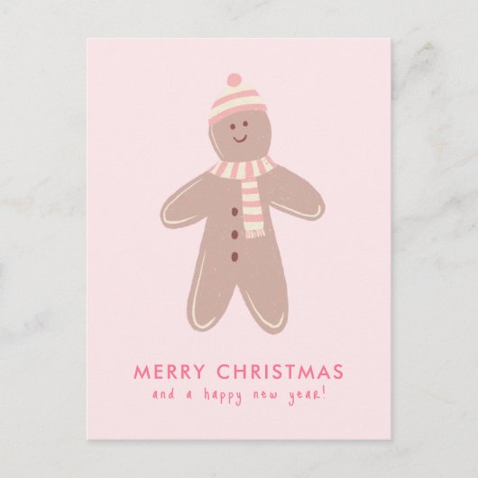 Vrolijk Kerstmis Modern Gingerbread Man Feestdagenkaart (Voorkant)