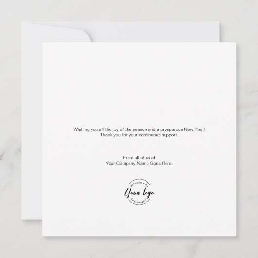 Vrolijk Kerstmis Modern Groen Krans Aangepaste log Feestdagenkaart (Achterkant)