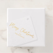 Vrolijk Kerstmis Modern Handschrift Naam Gouden Fo Bedankjes Labels (Met doos)