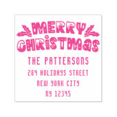 Vrolijk Kerstmis Modern het Adres van de Terugkeer Zelfinktende Stempel (Design)
