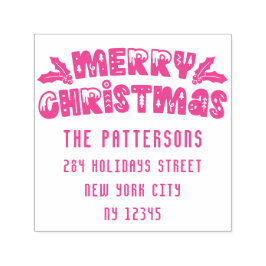 Vrolijk Kerstmis Modern het Adres van de Terugkeer Zelfinktende Stempel