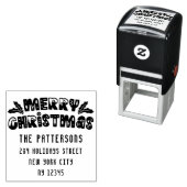 Vrolijk Kerstmis Modern het Adres van de Terugkeer Zelfinktende Stempel (In situ)